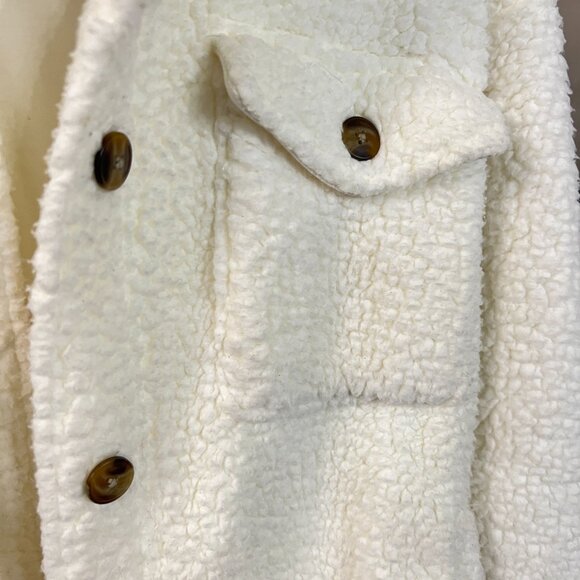 Aerie White Sherpa Shacket - Picture 4 of 6